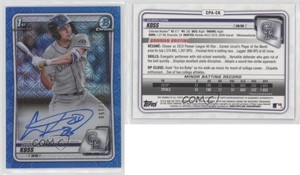 2020 Bowman Chrome Prospect HTA Choice Blue Mojo Refractor Christian Koss Auto