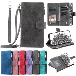 For OnePlus 8T/7T/6T/7/8 Pro Crossbody Leather Wallet Case Zip Card Flip Cover - Picture 1 of 43