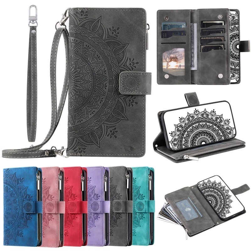 For OnePlus 8T/7T/6T/7/8 Pro Crossbody Leather Wallet Case Zip Card Flip Cover - Image 1 of 4