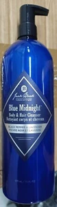 Jack Black Blue Midnight Body & Hair Cleanser, Black Pepper & Lavender 33 oz NEW - Picture 1 of 2