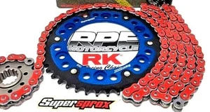 Red 2007-2020 CBR600rr RK GXW 520 16/44 Quick Accel Chain and Blue Sprocket Kit - Picture 1 of 1