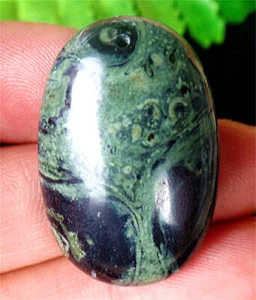 30x20x7mm Natural Green Kambaba Nebula Jasper Reiki Oval Pendant Bead BV66625 - Picture 1 of 3