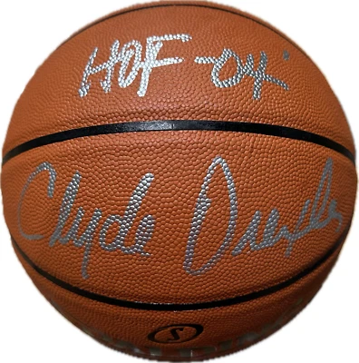 Clyde Drexler Signed Autographed Basketball JSA Authenticated HOF 04 B - Image 1 of 3