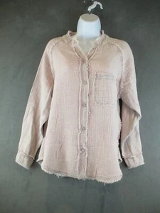 Zara Shirt Girls XL Lilac Distressed Boho Muslin Long Sleeve New - Picture 1 of 14