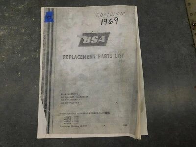 BSA A65 A50 1969 lista de piezas de repuesto manual de copia #15 1846    Foto 1 de 4