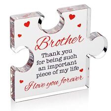 Brother Gifts - Engraved Acrylic Block Puzzle Brother Gift 4.1 x 3.5 inch - C...