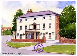 ALDRIDGE MANOR HOUSE WEST MIDS ACUARELA ARTISTAS IMPRESIÓN TARJETA DE ARTE 8"x 6" - Imagen 1 de 1