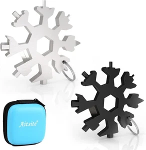 2 Stck. 18-in-1 Edelstahl Schneeflocke Multiwerkzeug Gadget mit Geschenkbox - Bild 1 von 7