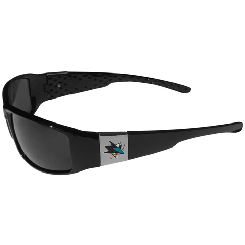 NFL San Jose Sharks Chrome Black Sports Sunglasses Cover