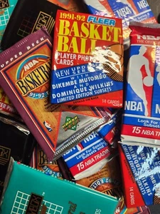 HUGE LOT: 100 VINTAGE Unopened Basketball Cards in Factory Sealed Packs!!! - Picture 1 of 5