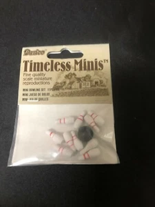 NEW MINIATURE BOWLING SET 11 PC TIMELESS MINIS FOR DOLLHOUSE OR CRAFT - Picture 1 of 2