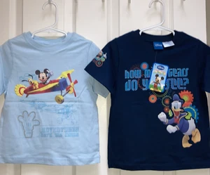 NWT Donald Duck Tee + NWOT Disney Mickey Mouse Airplane 2pc Set -- sz 4 yrs Boys - Picture 1 of 3