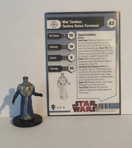 Star Wars Miniatures WAT TAMBOR, TECHNO UNION FOREMAN 15/40 VERY RARE - Picture 1 of 1