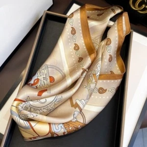 Pañuelo cuadrado 100 % seda para mujer vintage pañuelo pañuelo pañuelo 68*68 cm - Imagen 1 de 5