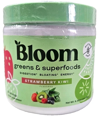 Polvo, digestión y energía Bloom Greens & Superfoods - Kiwi fresa (6,39 oz) Foto 1 de 3
