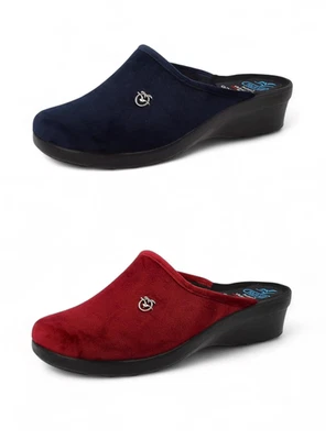 FLY FLOT Ciabatte donna invernali punta chiusa in tessuto pantofole calde comode