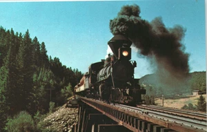The General Custer Engine #7 Steam Locomotive Black Hills South Dakota Postcard - Picture 1 of 2