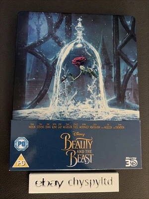 Beauty and the Beast 3D + 2D UK Blu-Ray Limited Ed Steelbook 2017 Live Action - Image 1 of 4