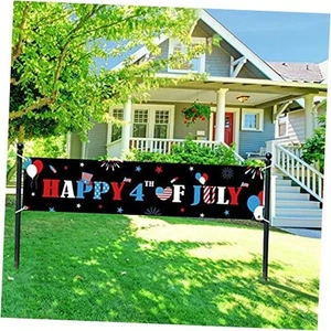 Happy 4th of July Patriotic Party Decoration Banner Sign Independence Day  - Picture 1 of 8