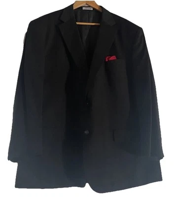 Chaqueta Blazer Abrigo Chaqueta 100% Lana Geoffrey Beene Para Hombre Azul Marino Rayas 52R W48 Foto 1 de 4