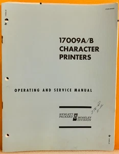 HP 17009-90000 1966 Model 17009A/B Character Printers Operating & Service Manual - Picture 1 of 2