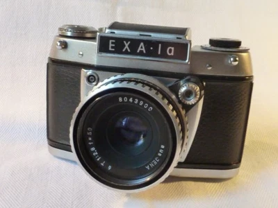 (32) EXA 1a 35mm Spiegelreflexkamera Schachtsucher, Tessar 2,8 x  50mm Objektiv - Bild 1 von 4