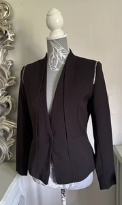 H&M Women's Black Jacket Blazer UK 12 Smart Formal Party Stretch Occasion NEW - Picture 1 of 9