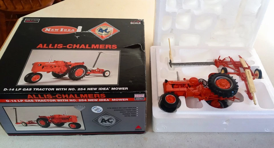 Speccast Allis Chalmers D-14 LP Gas w/ No. 254 New Idea Mower - Diecast - Image 1 of 4