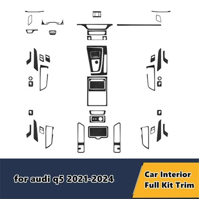 Kit completo embellecedor interior coche fibra carbono para Audi Q5 2021-2024 Foto 1 de 4