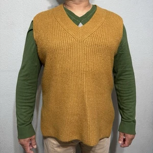Halogen Men Brown V-Neck Sleeveless Vest Sweater Size 1 / XL - Picture 1 of 11