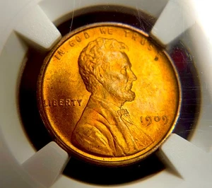 1909- VDB / MS64RD/ LINCOLN 1C /FLAWLESS COIN & SCRATCH-FREE SLAB/ BLAZIN-RED !! - Picture 1 of 4