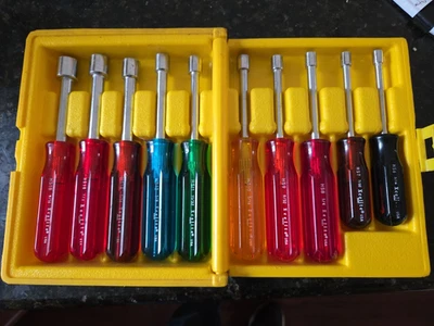 Xcelite HS-6-18 Standard Hollow Shaft 10 Piece Nut Driver Set & Case Very Nice - Image 1 of 4