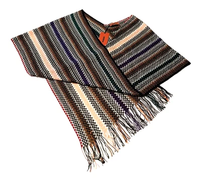 Nuevo con etiquetas Auténtico Poncho Missoni Signature Tejido en Zigzag Flecos Hecho en Italia   Foto 1 de 4