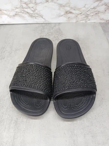 CROCS Womens Size 9 Slide Sandals Sloane Embellished Slide Black Comfort - Picture 1 of 11