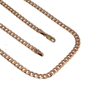 Unisex, gents/ladies 9ct yellow gold 18 1/2" classic style curb link chain - Picture 1 of 8