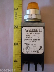 Square D 9001JP38 Amber Pilot Light Ser C 120 AC/DC New - Picture 1 of 1