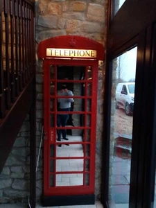 RED TELEPHONE BOX K6 panel with FRONT MIRROR - FULL SIZE - ORIGINAL - Picture 1 of 3