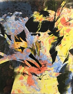 Jean Claude CHASTAING - Pittura A Olio Su Foto - Bambino Nei Campi - Foto 1 di 2