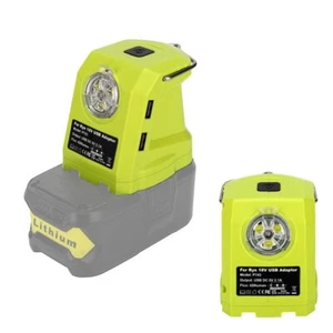 9W LED Work Light For RYOBI 14.4V-18V Li-ion Battery Dual USB Converter Adapter - Picture 1 of 9