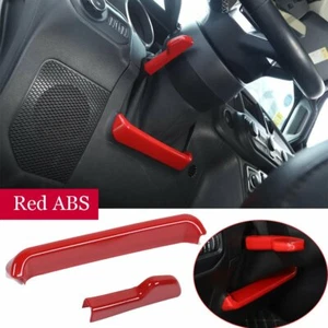 For Jeep Wrangler JL JT Gladiator 2018+Red ABS Steering Wheel Height Adjust Trim - Picture 1 of 9