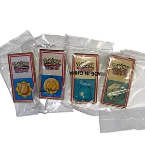 Pokemon SET OF 4 BADGES 2000 League Still Sealed Vintage Rare Wizards Diff Year - Picture 1 of 4