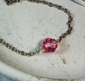 CYNTHIA LYNN ""FEIERN"" SILBER SWAROVSKI OKTOBER GEBURTSSTEIN HALSKETTE - Bild 1 von 1