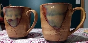 Vintage Coffee Mug Set SANGO SPLASH Cups Mother of Pea effect gorgous Art Deco - Picture 1 of 6