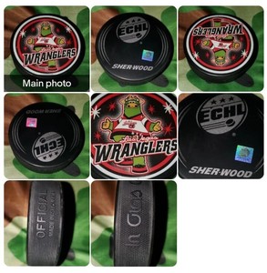 LAS VEGAS WRANGLERS ECHL MASCOT LOGO INGLASCO PUCK MADE IN SLOVAKIA 🇸🇰