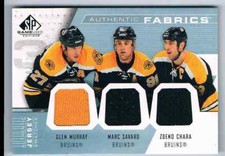 2007-08 SP GAME USED AUTHENTIC JERSEY SWATCHES GLEN MURRAY MARC SAVARD ZDENO
