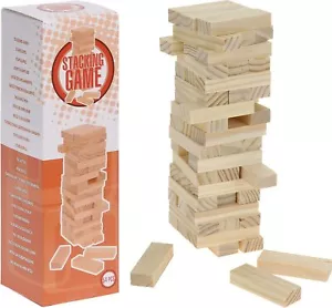 Tower Stacking Wood 54pcs Wooden Tumble Tower Game - Educational & Enertaining - Picture 1 of 2