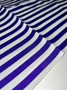 Unbranded Ultraviolet Purple White Stripe Satin Remnant Fabric 39.5x80”L *READ* - Picture 1 of 9