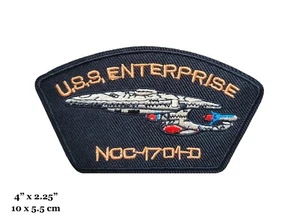 Star Trek USS Enterprise Embroidered Iron On Patch - Picture 1 of 2