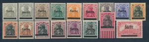 Saargebiet Germania + Aufdruck 1920** Michel 1-17 geprüft + Attest (S24754) - Picture 1 of 2