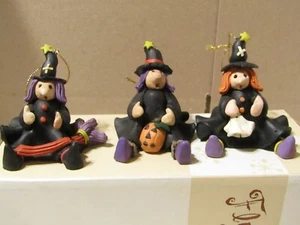 3 Halloween Hexe Ornamente Besen, Geist, Jack-O-Laterne - Bild 1 von 11